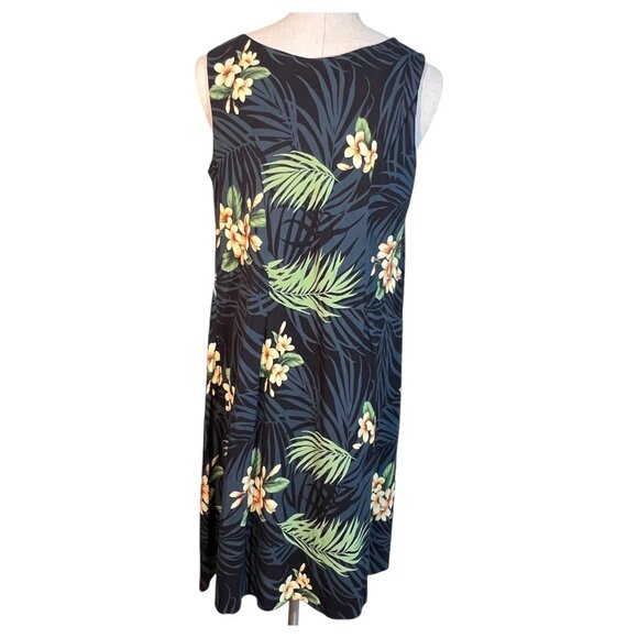 Hilo Hattie Hawaiian Dress Women 1X Black Floral Sleeveless Made In Hawaii Rayon - Picture 4 of 7